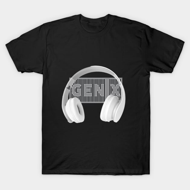 Generation X Headphones T-Shirt by EmoteYourself